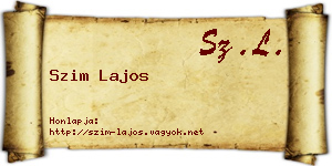 Szim Lajos névjegykártya
